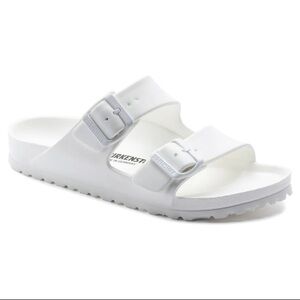 Birkenstock White Two-Buckle Slide Sandals size 40